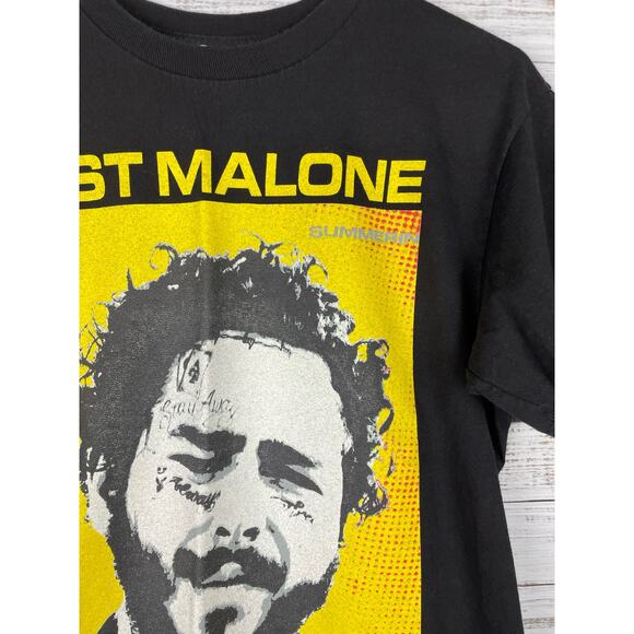 Post Malone Black Short Sleeve Band Tee Summerin  Tour 2019 Small Cotton Tshirt - Picture 3 of 8